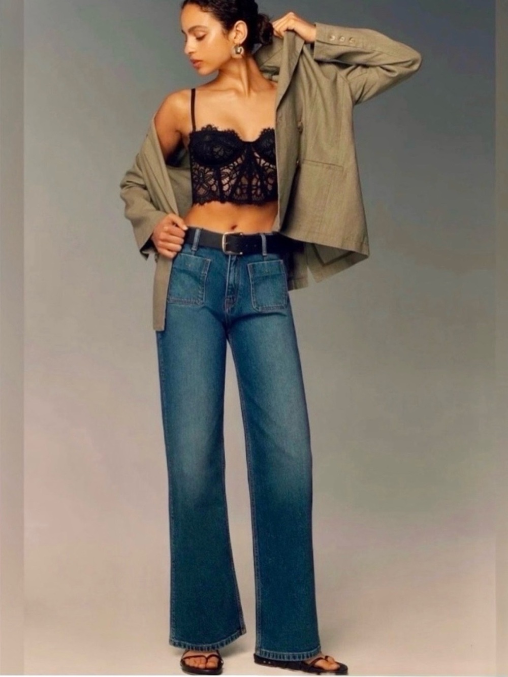 Anthropologie Pilcro Vintage Column High Rise Wide Leg Jean